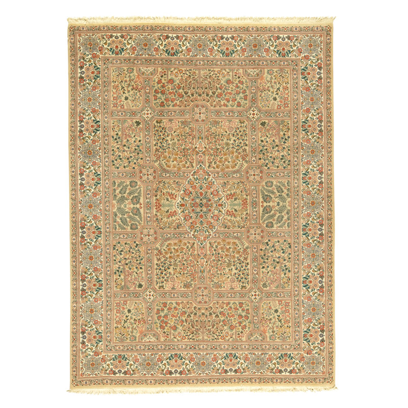 Tapis rectangulaire en laine noué à la main