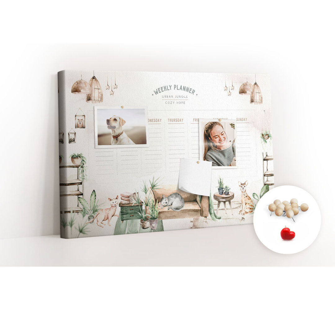 Wall Mounted bulletin board print home decor notice boards for office corkboard Cozy home planner