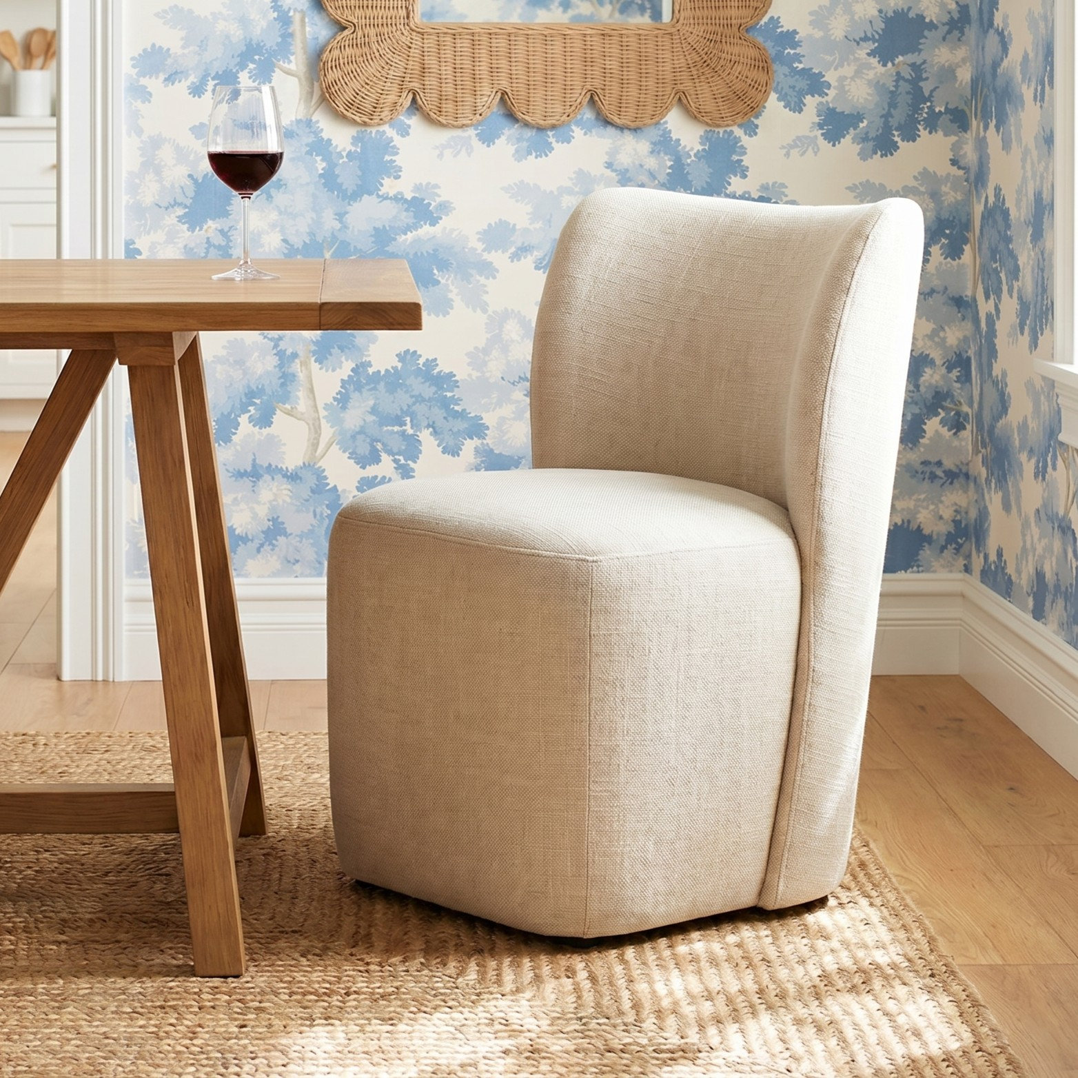 Madie Dining Chair, Effie Linen Performance Linen