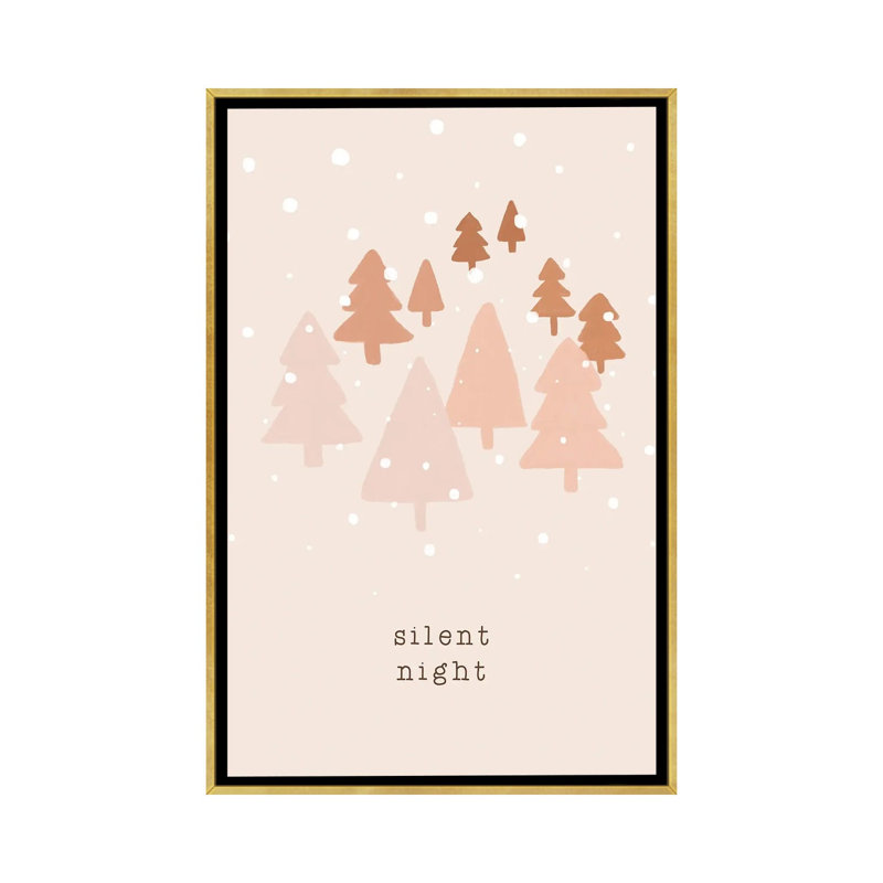 « Silent Night » par Orara studio, reproduction d’art, H 48 po x l 32 po x P 1,5 po, Toile encadrée d'or, Pas de tapis
