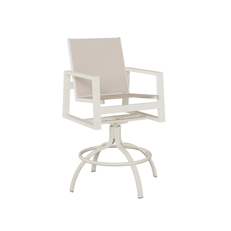Chaise de bar pivotante Berlin Gardens Vida Slings, Blanc mat, Albâtre