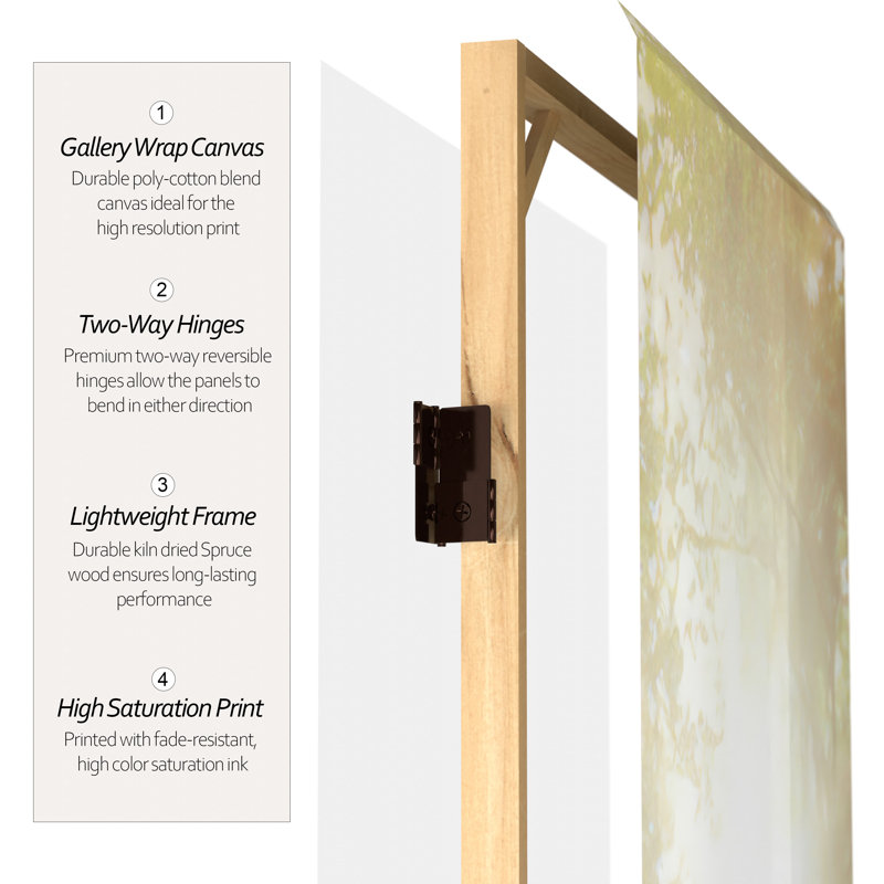 6 Ft. Tall Double Sided Lavender Road Canvas Room Divider, Summer