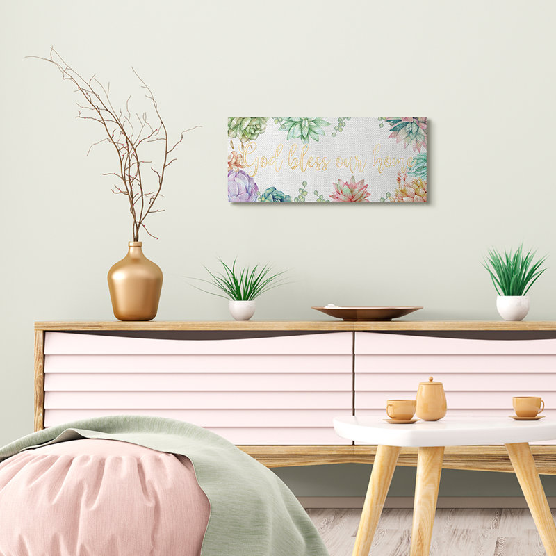 God Bless Our Home Expression, Toile tendue, H 10 po x l 24 po x P 1,5 po
