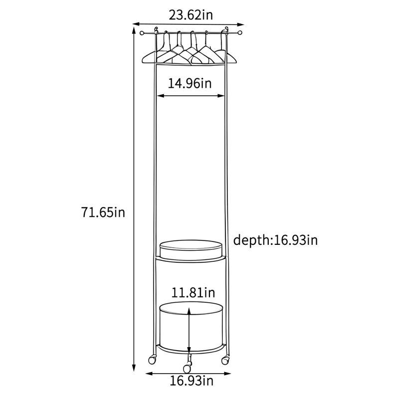 Portemanteau en acier inoxydable poli, Cream