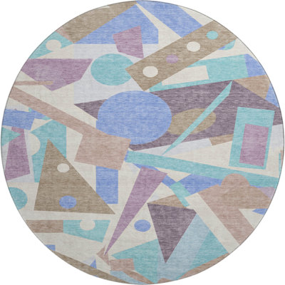 Premium Machine Washable Mehara AMF1693 Geometric Rug