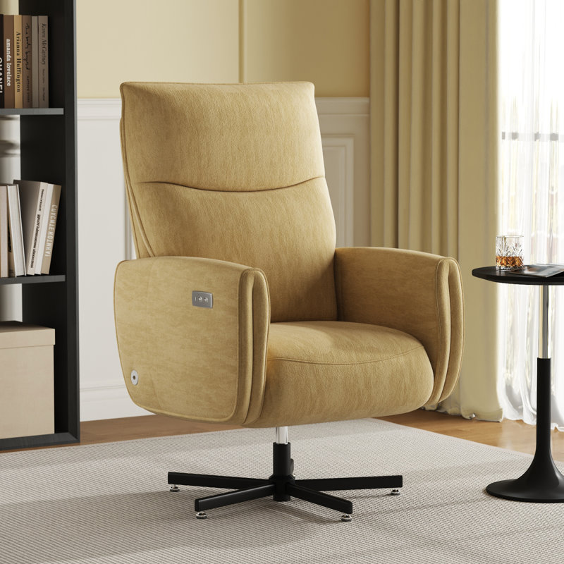 Fauteuil d'appoint multifonctionnel en velours, pivotant à 360 °, jaune, pour le bureau à domicile