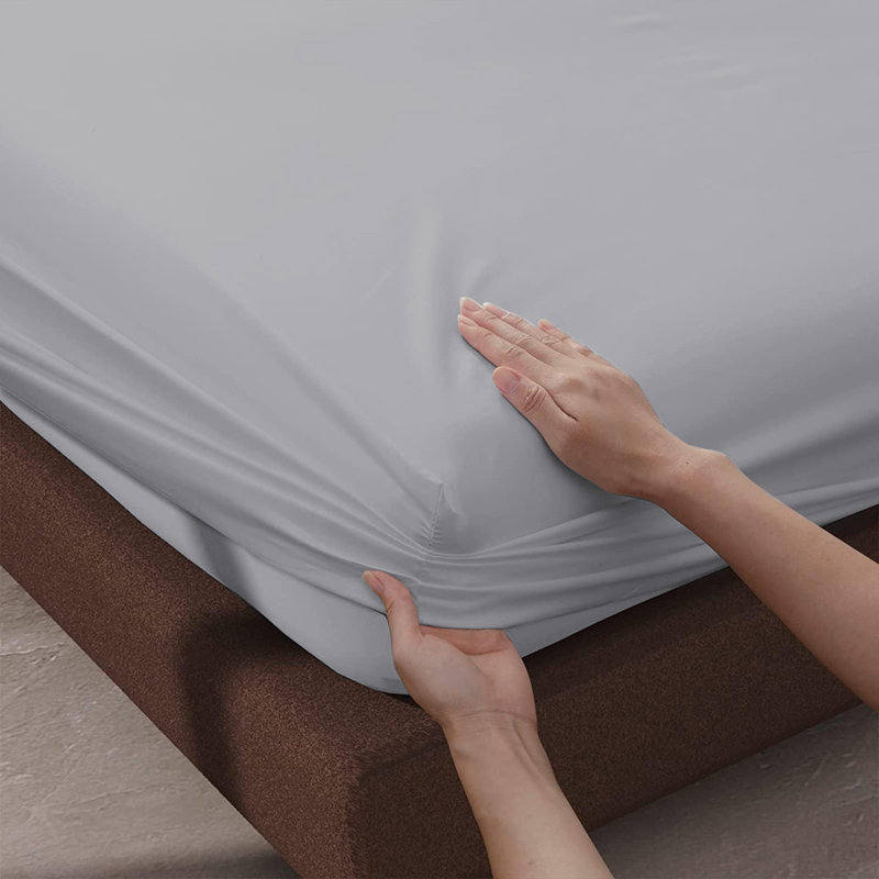 Ultra Soft 200 Thread Count Microfiber Fitted Sheet, Kingsize (5'), Grey