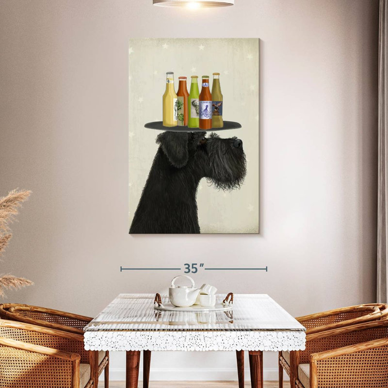 Brampt Schnauzer Black Beer Lover, 48" H x 32" W