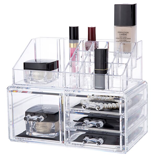 The Holiday Aisle® Stillwater Acrylic 15 Compartment Makeup Organizer &  Reviews