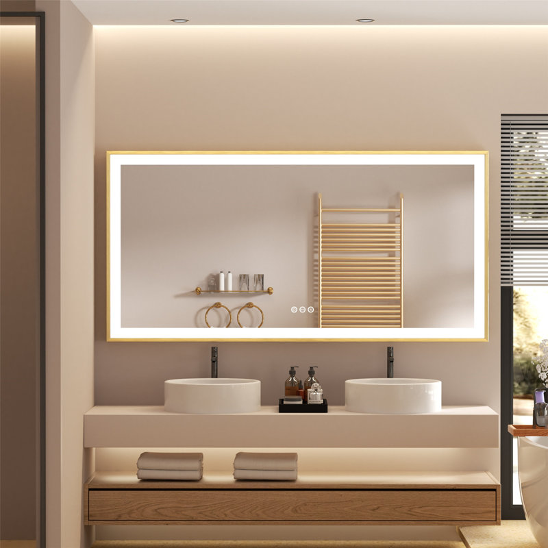 Aluminum Rectangle Wall Mirror, 24" x 47.2"