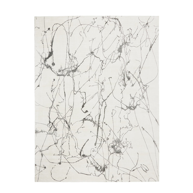Hand Loomed Abstract Area Rug, Rectangle 9' x 12'