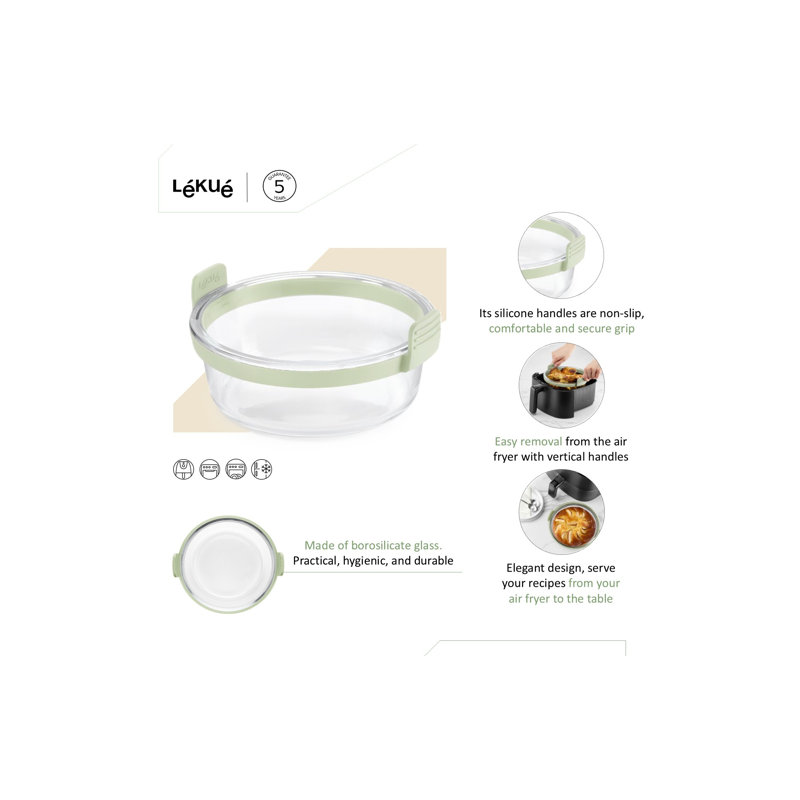 Plat rond en verre Lékué