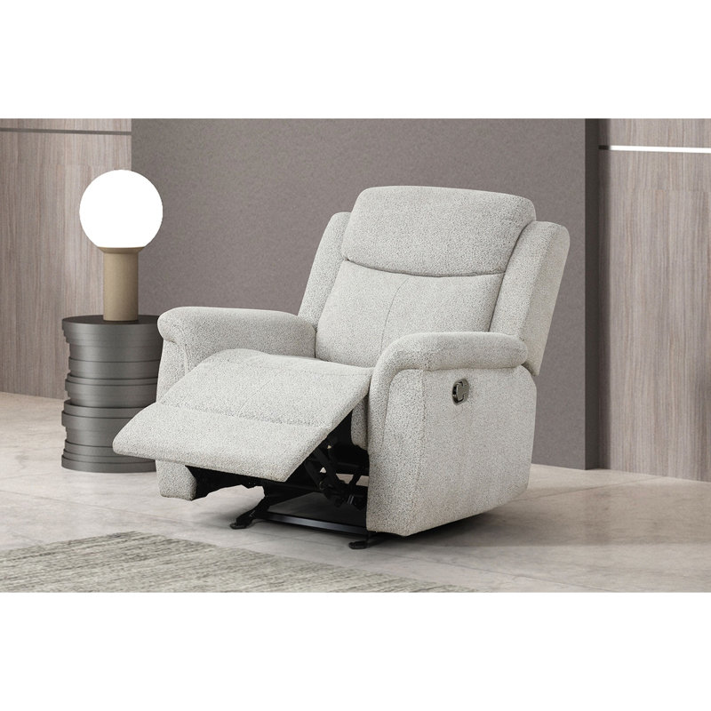 Contemporary Style Manual Glider Recliner Padded Track Arms