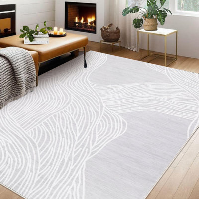 Tapis moderne lavable à la machine 10 x 13 pour le salon Chambre à coucher Tapis pour salle de jeux Bureau Salle à manger Dortoir