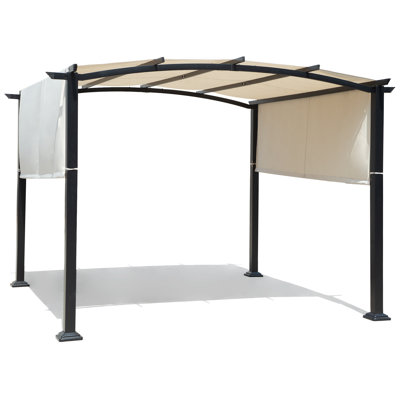 10 Ft. W x 10 Ft. D Metal Pergola with Canopy