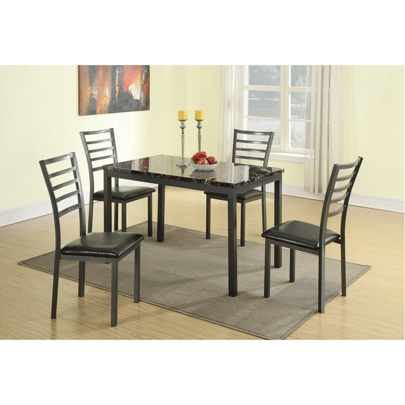 Marble Top Four Leg Dining Set