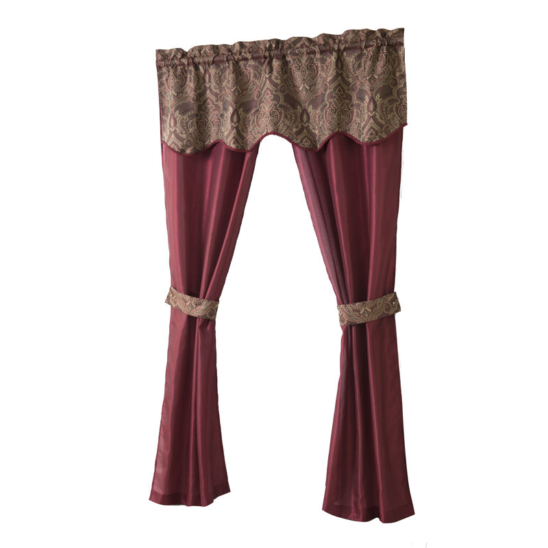 Knute Semi Sheer Sliding Panel Pair, Burgundy