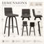 Aluin Mid-century Modern Swivel Counter or Bar Height Bar Stool in Faux Leather and Wood-512247200-512247212-512247213