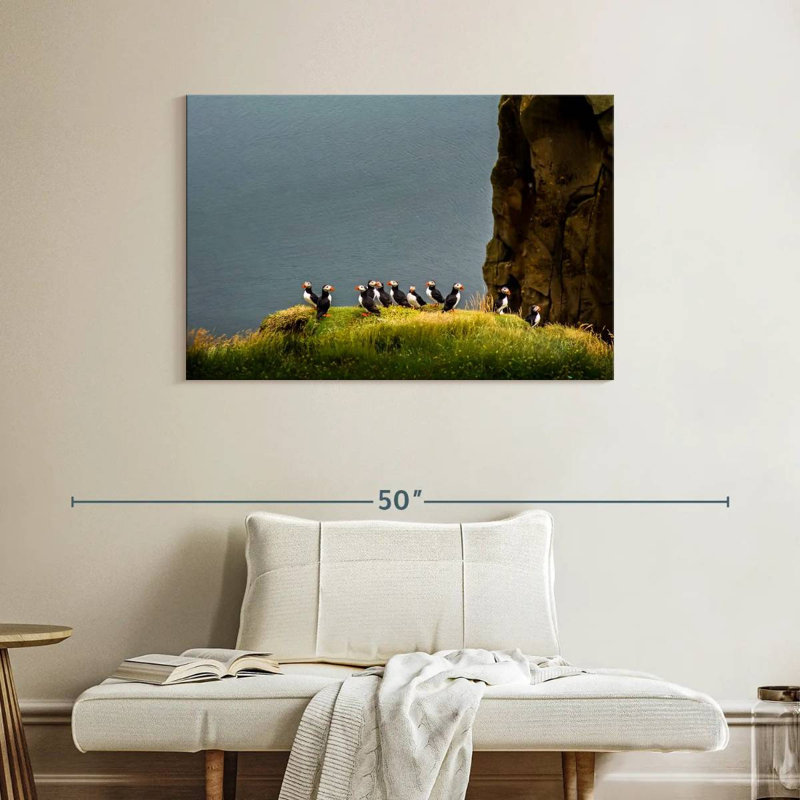 Crowle Cliff Puffin Birds, 26" H x 39" W