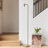Elizabeth 66 in. Industrial Gold LED Arched Standing Floor Lamp with Glass Cylinder Shade