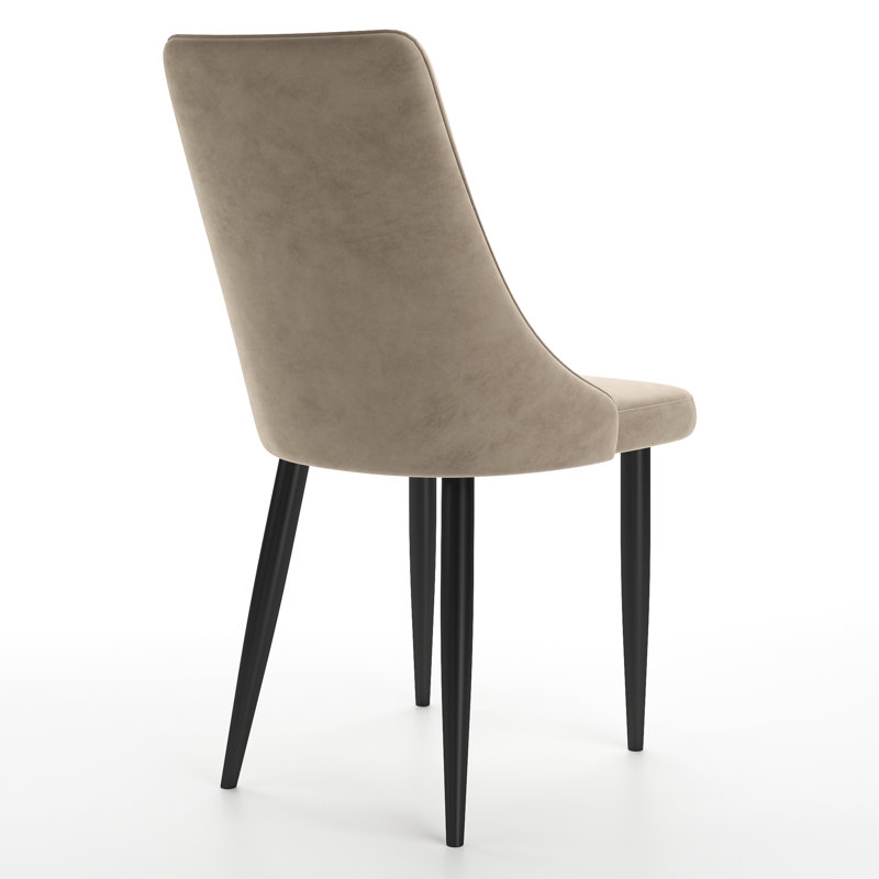 Galia Velvet Side Chair, Mink, Black