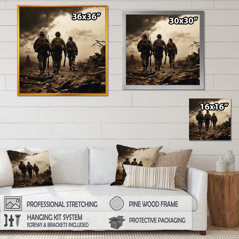 «War Wars», impression rétro sur toile rétro, Toile tendue, H 36 po x l 36 po x P 1,5 po