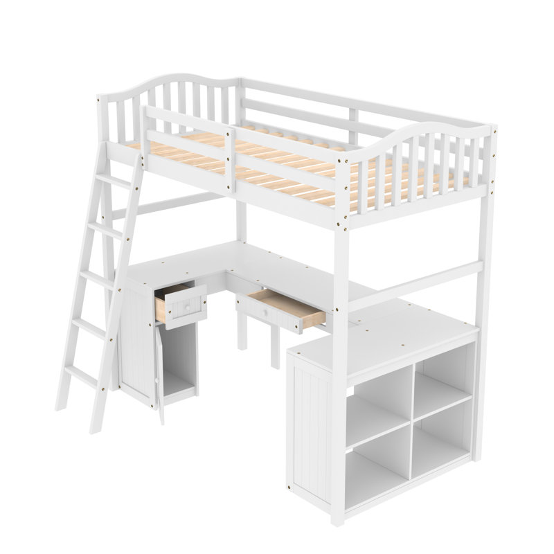 Lit mezzanine simple pour enfants Heinman, Blanc