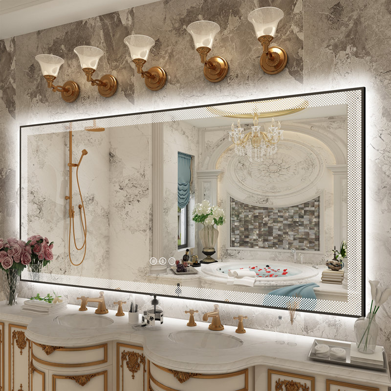 Miroir de salle de bain / meuble-lavabo Aevar, 72 po x 36 po