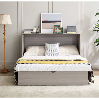 Gray Bed With Convenient Storage, Soft Foam Mattress & Charging Plug Space Folding Bed, Gray, Storage Bin Adapter