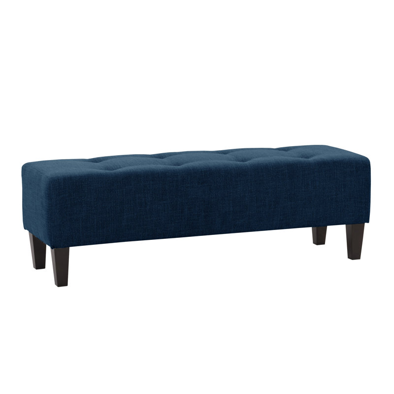 Brode Polyester Upholstered Bench, Navy Blue
