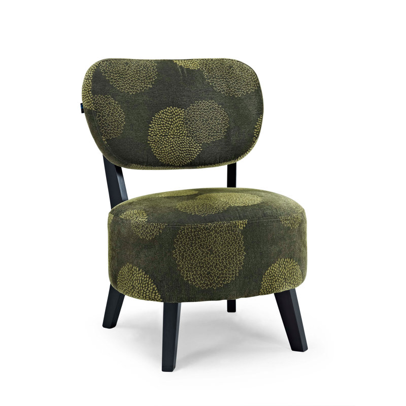 Klinger Upholstered Slipper Chair, Green Sunflower