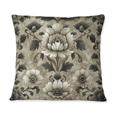 Damask Floral - Glam Throw Pillow