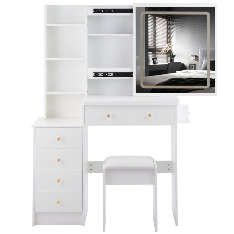 Coiffeuse 54 po avec tabouret rembourré