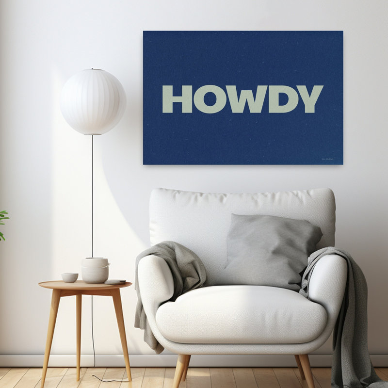 Howdy Contemporary Modern Rustic Wall Art, 24" H x 36" W