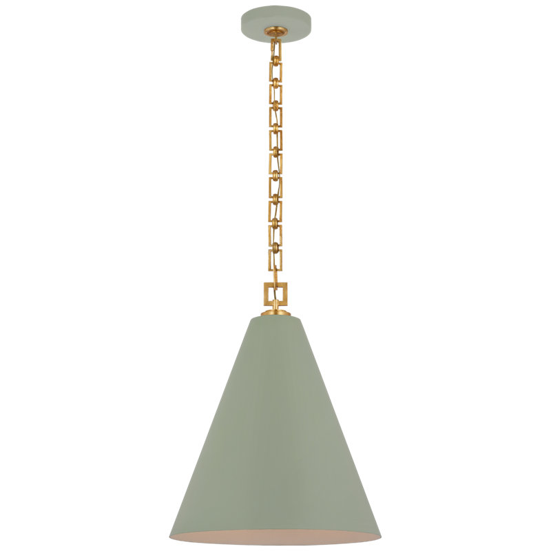 Theo 1 - Light Pendant, Celadon/Gild, Celadon, 21" H x 17" W x 17" D