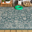 Tapis d'intérieur / extérieur à motif floral bleu sarcelle / gris Leonora-1385941499