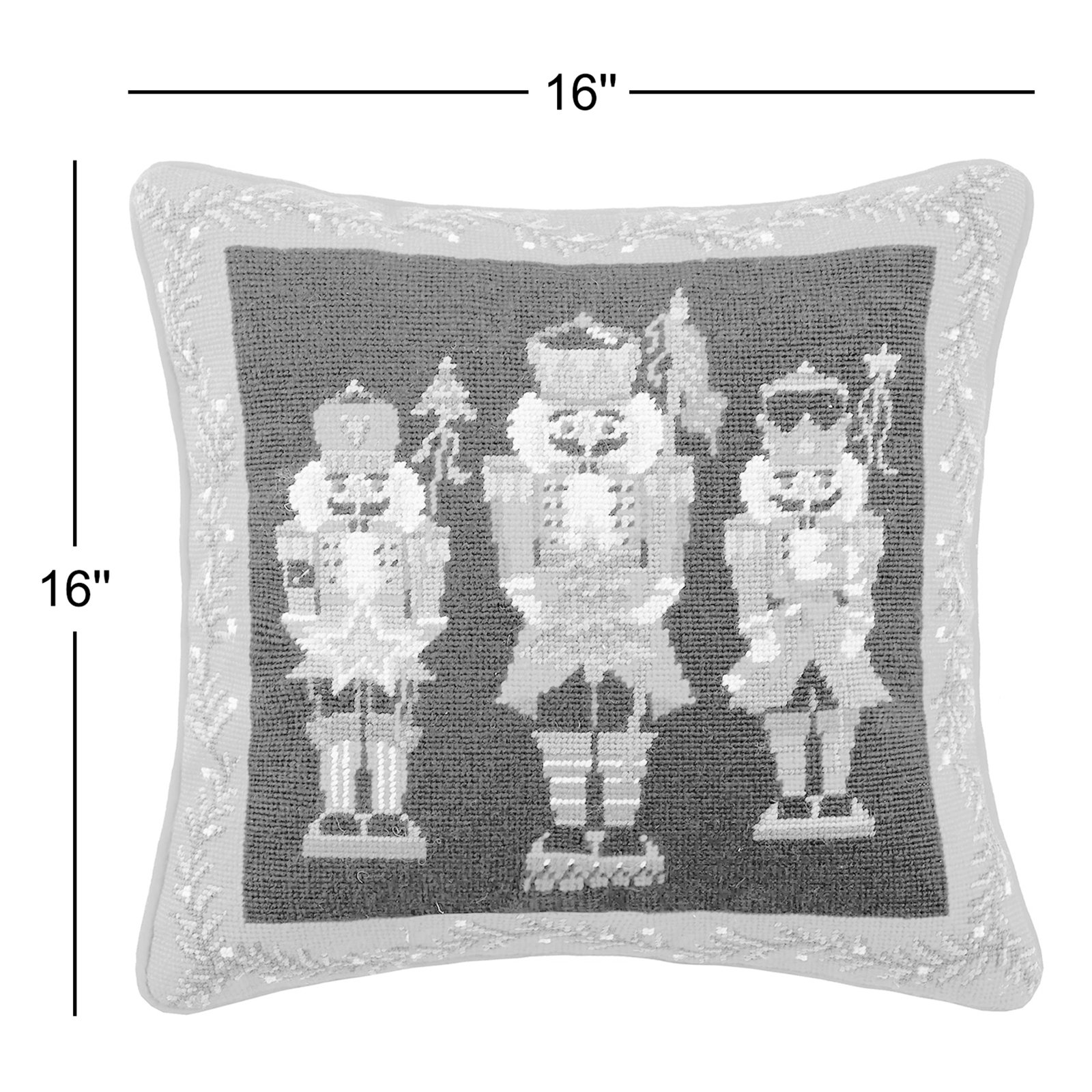  Nutcracker Pageantry Needlepoint Throw Pillow
