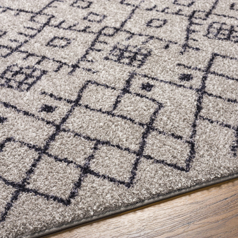 Shelanda Sterling Grey Machine Washable Area Rug, Rectangle 8'10" x 11'9"