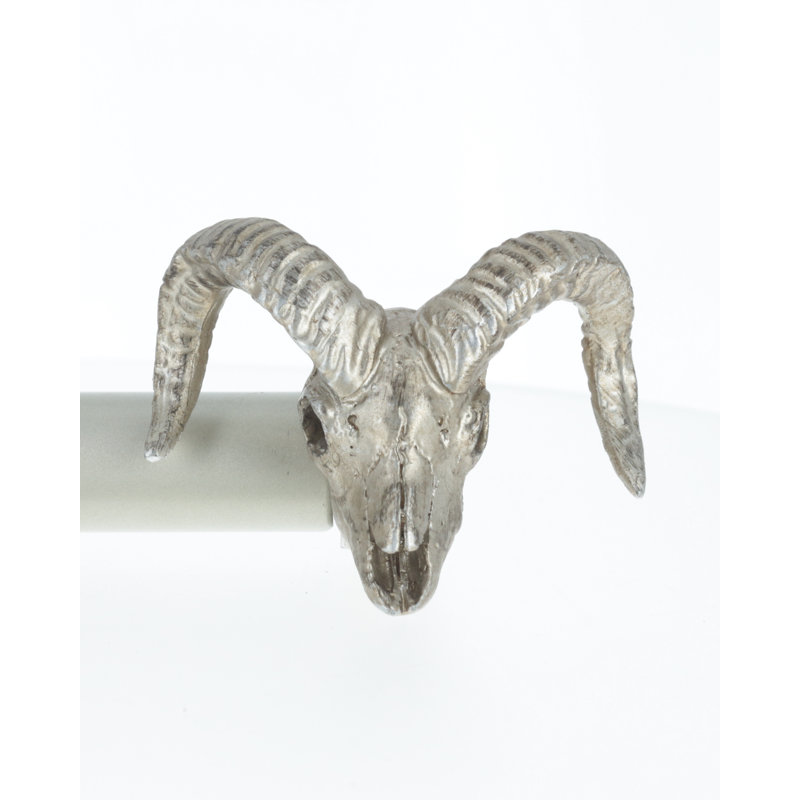 Tringle à rideaux simple Ram Skull Drapery, argent, H 1 po x l 48 po x P 1 po