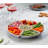 6 Sectional Round Plastic Serving Tray/Platter (2, White & Rose Gold)