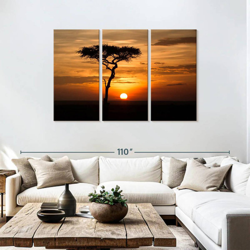 Harnek et coucher de soleil, H 48 po x l 74 po