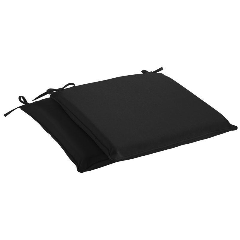 Macaire Sunbrella Outdoor 2'' Dining Chair Chair Pad, 2" H x 20" W x 20" D, Canvas Black Sunbrella® Canvas
