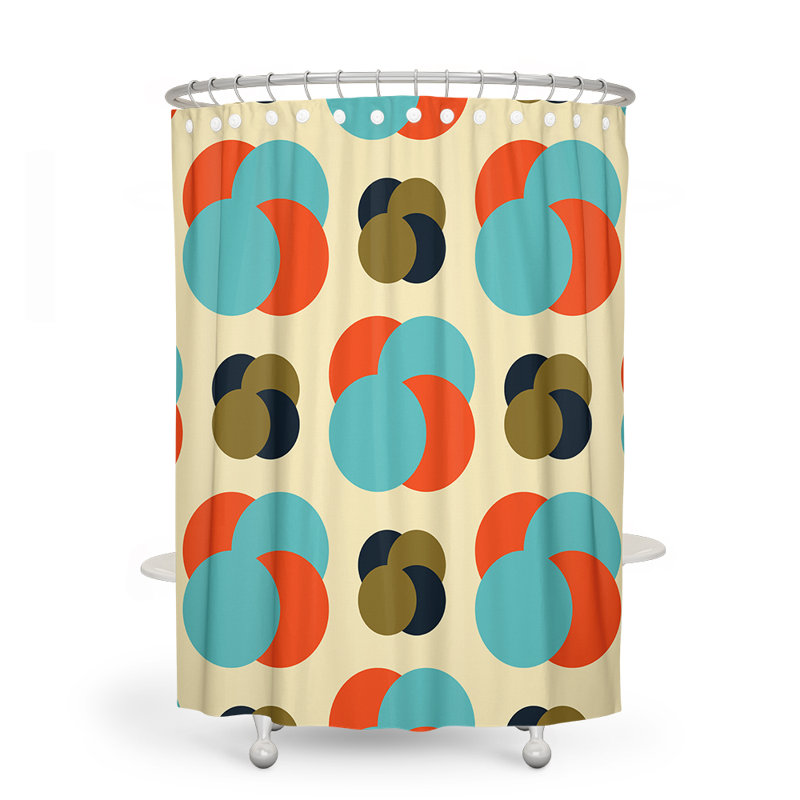 Rogan Geometric Shower Curtain, 93" H x 70" W