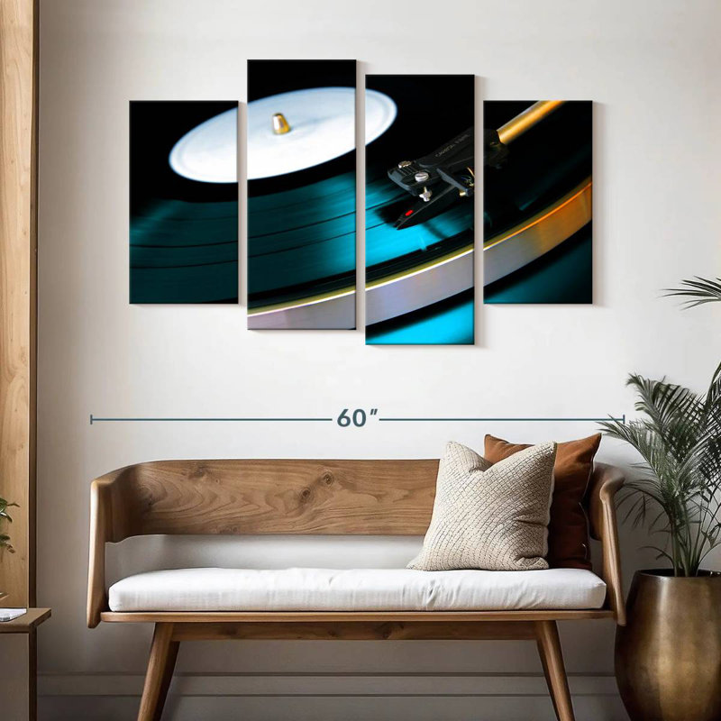 Abarca Playing Vinyl Record, 32" H x 52" W
