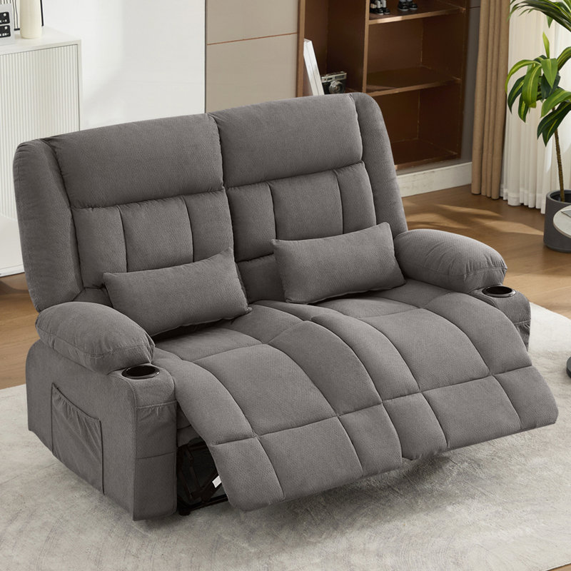 Causeuse inclinable avec porte-gobelets, Gris