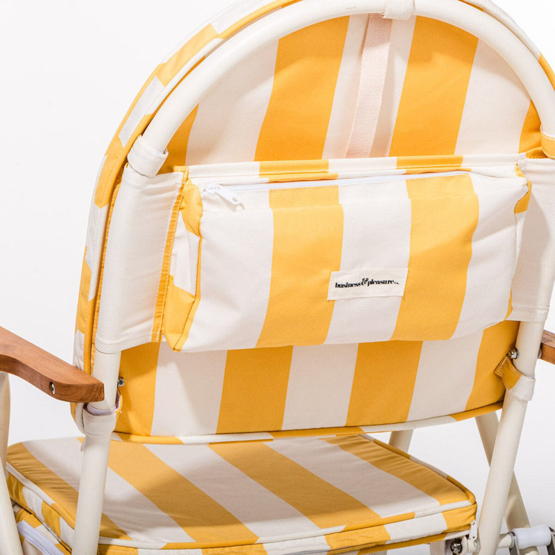 Chaise Pam, Jaune et blanc / rayé