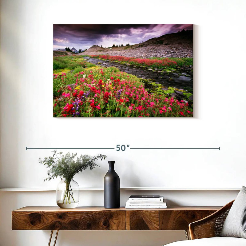Alvord Flowing Red, 24" H x 36" W