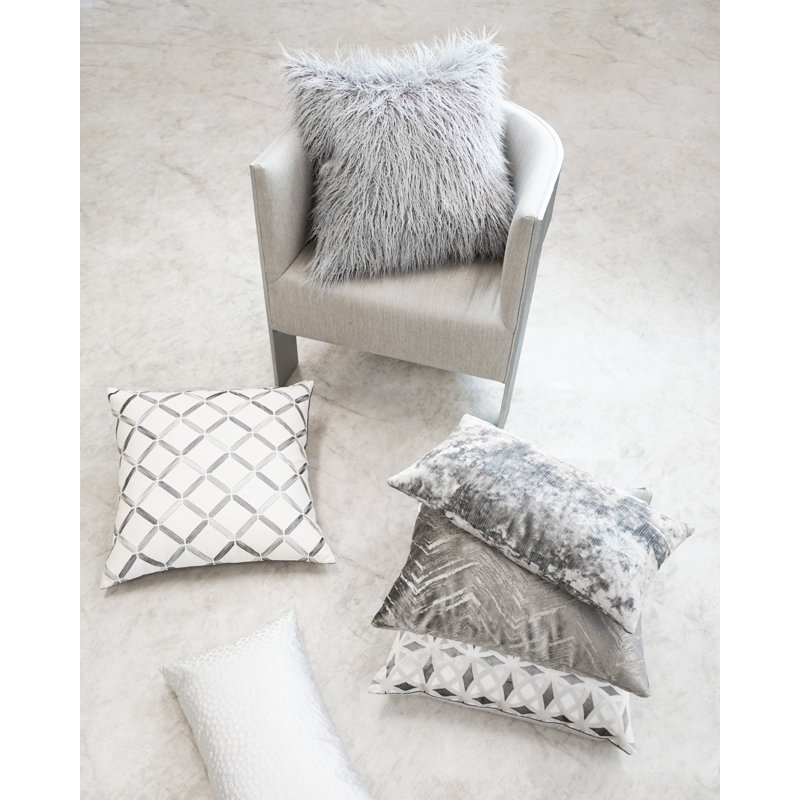 Granville Pillow Cover & Insert, Silver, Square 20"