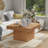 Modern Square Fluted Solid Wood Coffee Table