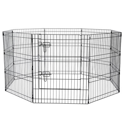 8 Dog Exercise Pen 30"h With Cover, 24" Octagon Shape For Medium Dogs And Small Pets, 600d Scratch- Easy Material, Escape Prevention Mechanism Foldable Pad, Design Pets Such As , Guinea Pigs,